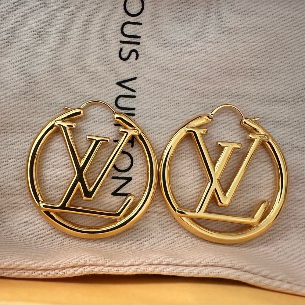 Louis Vuitton Gold Hoop Earrings PM (Smaller Earrings  than the GM)